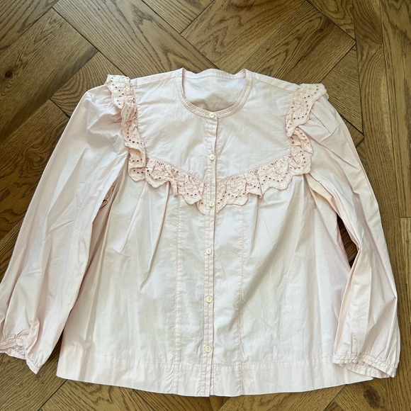 Rebecca Taylor La Vie Cotton Eyelet Ruffle Button down - Picture 4 of 11